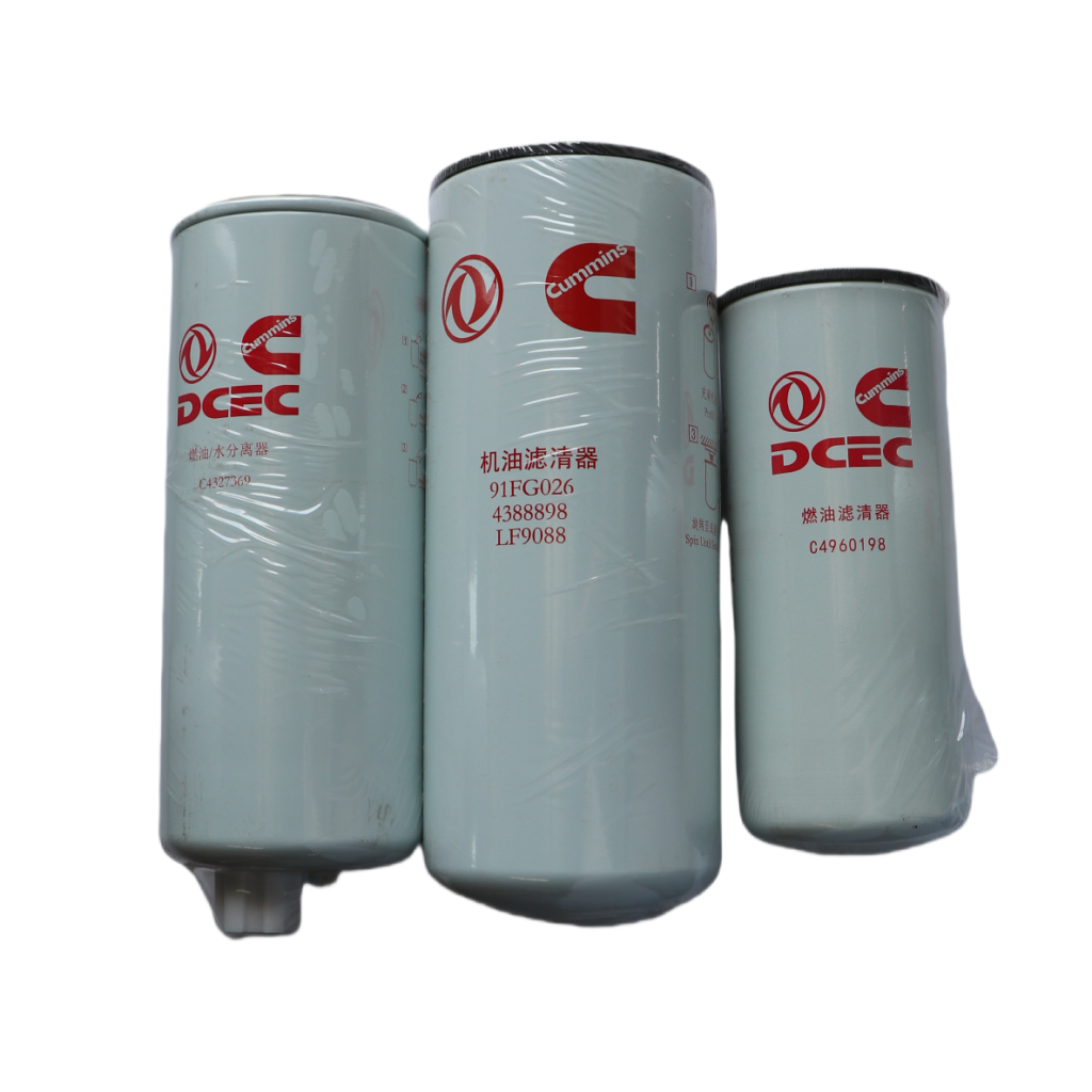 Engine Oil Filter, Fuel Water Separator, and Fuel Filter